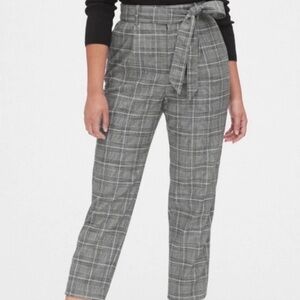 Gap High Rise Plaid Tie-Waist Pants